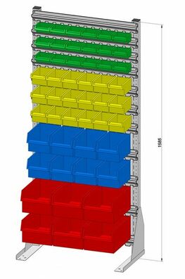 Standregal einseitig inkl. 50 Sichtboxen 720x1585 mm