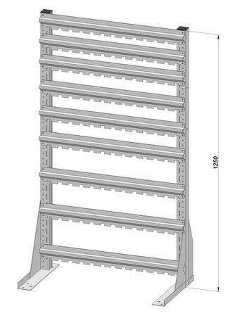 Standregal einseitig unbest�ckt 720x1250 mm