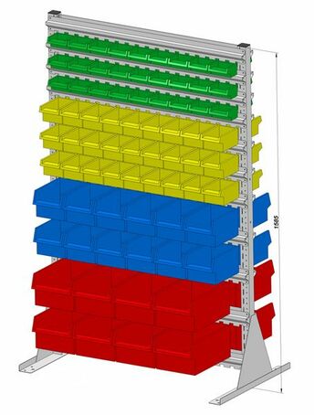 Standregal zweiseitig inkl. 148 Sichtboxen 1030x1585 mm