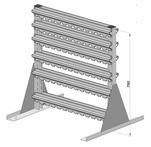 Standregal zweiseitig unbest�ckt 720x750 mm