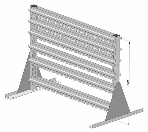 Standregal zweiseitig unbest�ckt 1030x750 mm