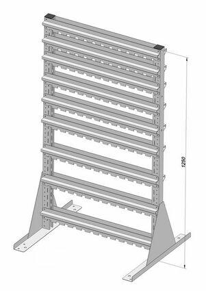 Standregal zweiseitig unbest�ckt 720x1250 mm