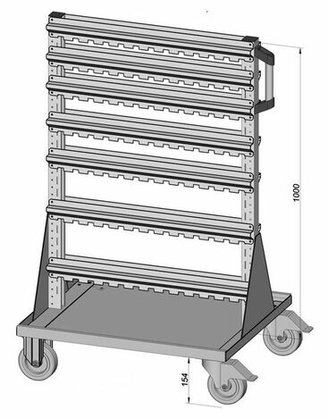 Fahrregal beidseitig unbest�ckt 720x1155 mm