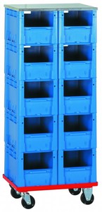 Schwerlast-Transport-Stapelkasten-Regal VTR 10/R 400, blau