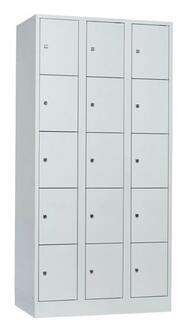 Schlie�fachschrank, 3 Abteile, 15 F�cher, Abteilbreite 300 mm