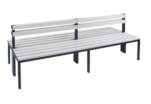 Freistehende Sitzbank, R�ckenlehne, doppelseitig, B 2000 mm 