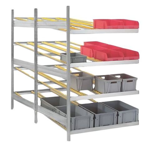 Durchlaufregal Anbau, 4 Ebenen, H/B/T 2000x1300x2400 mm