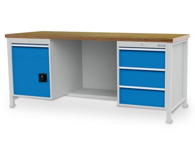 Werkbank | Kastenwerkbank 4 x Schublade 1 x Flgeltr B/T/H 2000x750x859 mm