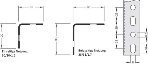 Winkelpfosten f�r Aktenregal, H 2550 mm