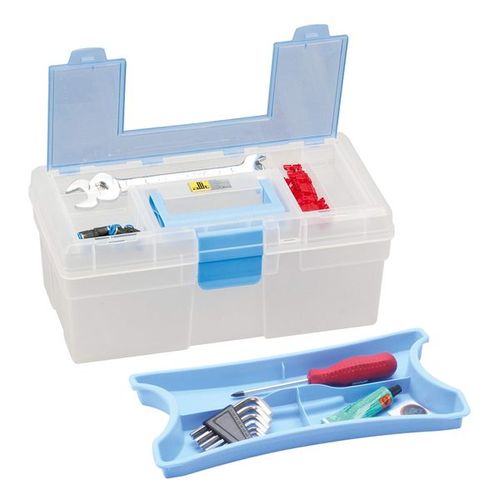 Hobby-Werkzeugkoffer McPlus Clear 12,5, blau