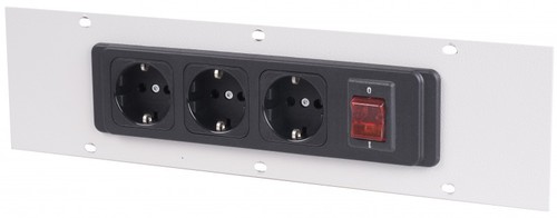 Abdeckblech inkl. Steckdosenleiste f�r Energiekanal