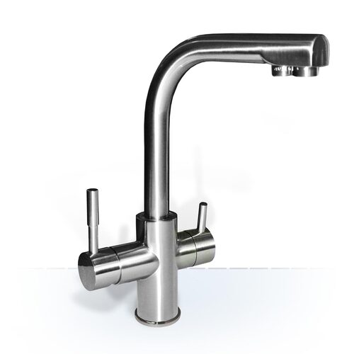 Design-Drei-Wege-Wasserhahn Verona, Edelstahloptik