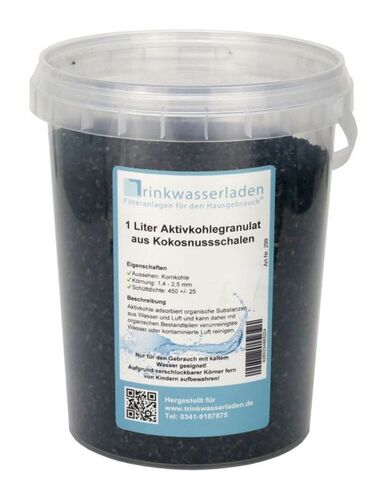 Hochwertiges Aktivkohle Granulat 1 Liter aus Kokosnussschalen f�r u.a. Wasserfilter