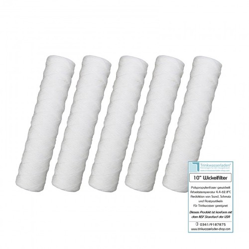 5 Stck 10 Zoll Sediment gewickelt, Grob- und Vorfilter, WS-10 (1 m - 100 m)