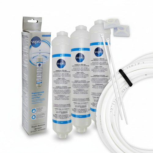 3 x Wpro Wasserfilter Patrone USC100, 481281718629 + GRATIS 2m Filterschlauch