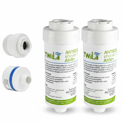 2x TWaLa Duschfilter Weiss Wasserfilter gegen Kalk/Chlor Shower filter AWF-SWR-P 