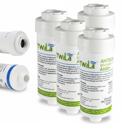 4x TWaLa Duschfilter Weiss Wasserfilter gegen Kalk/Chlor Shower filter AWF-SWR-P 
