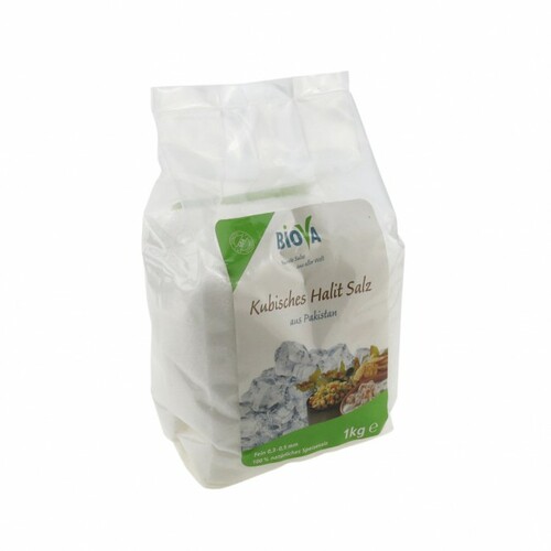 Biova Kubisches Halit Salz - Fein - 1 KG (0,3 - 0,5 mm) Naturbelassen Feinstreu