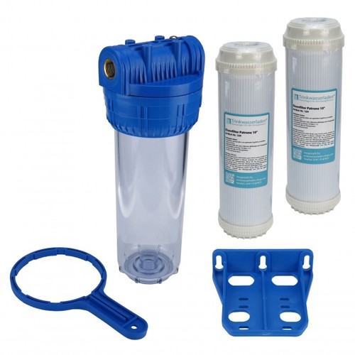 Brunnen Wasser Filter 10 Gehuse mit 1/2 IG Garten Pool mit 2x Eisenfilter