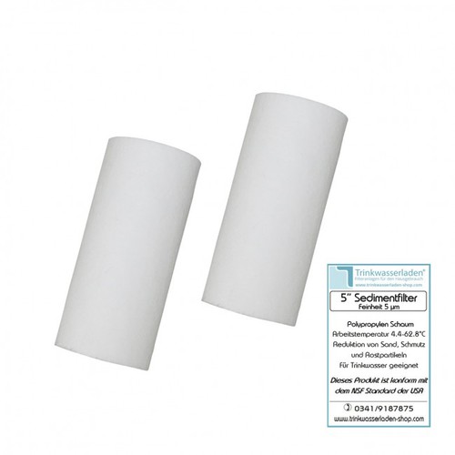 2 St�ck 5 Zoll Sedimentfilter, Wasserfilter, Polypropylen Schaum, Filterkerze, Kerzenfilter 5 �m
