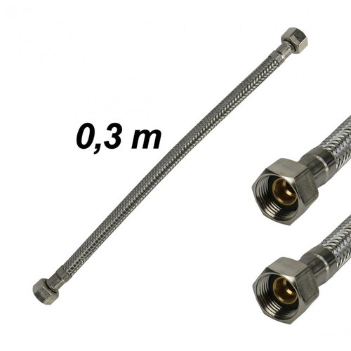 Panzerschlauch Flexschlauch Edelstahl 0,3 M 3/8 IG Lebensmittelecht DVGW zertifiziert
