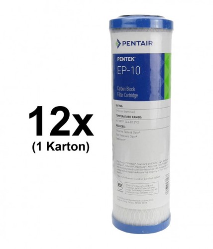 12x Pentair / Pentek EP-10 Carbon Block Filter Cartridge 9-3/4 - 5 �m 