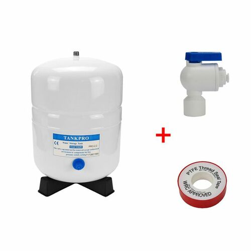 Wassertank Osmose aus Stahl 2,2 Gallonen ca. 8 Ltr. brutto - Vorratsbeh�lter + Tankhahn + Teflonband