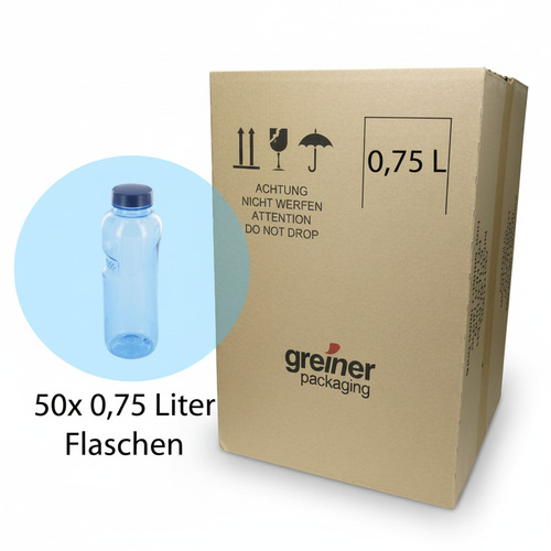 50x Kavodrink 0,75 Liter Trinkflasche Wasserflasche aus Tritan (BPA frei) Flasche Sport *SPARPREIS