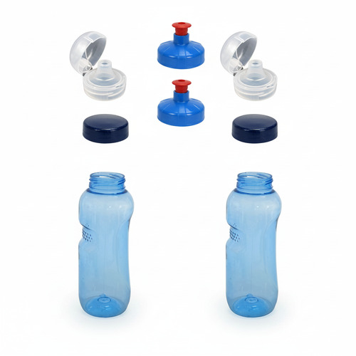 2x 0,5L Kavodrink Wasserflasche Trinkflasche + 2x FlipTop + 2x Push-Pull