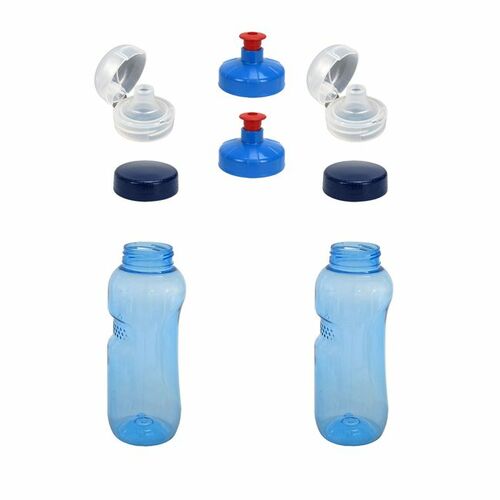 2x 0,5L Kavodrink Wasserflasche Trinkflasche + 2x FlipTop + 2x Push-Pull