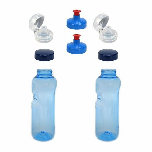 2x 0,75L Kavodrink Wasserflasche Trinkflasche + 2x FlipTop + 2x Push-Pull