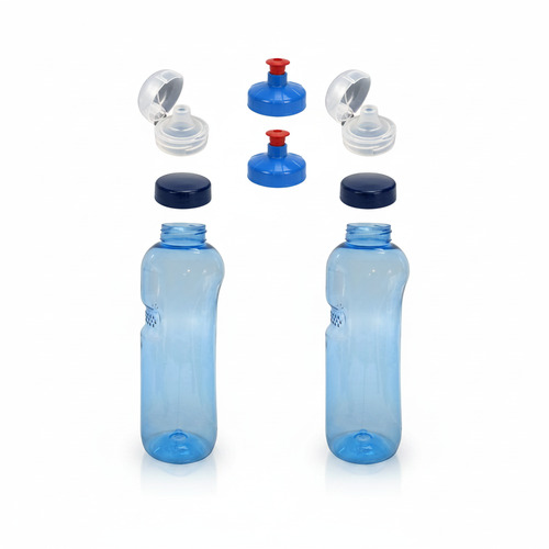 2x 1,0L Kavodrink Wasserflasche Trinkflasche + 2x FlipTop + 2x Push-Pull