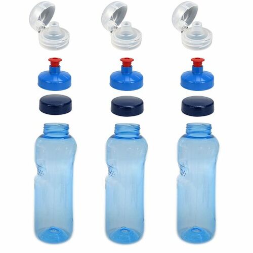 3x 0,75L Kavodrink Wasserflasche Trinkflasche + 3x FlipTop + 3x Push-Pull