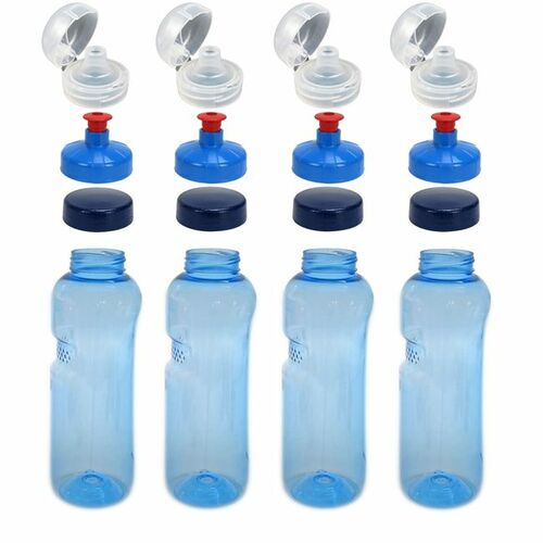 4x 0,75L Kavodrink Wasserflasche Trinkflasche + 4x FlipTop + 4x Push-Pull