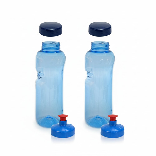 2x Kavodrink Tritan 0,75 L Wasserflasche (BPA frei) + 2x Trinkdeckel Push-Pull mit Trinknippel Flasche Sport