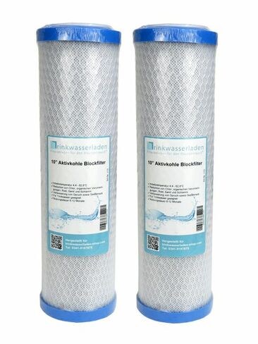 2x Aktivkohleblock 10 Ersatzfilter Trinkwasserfilter Umkehrosmose