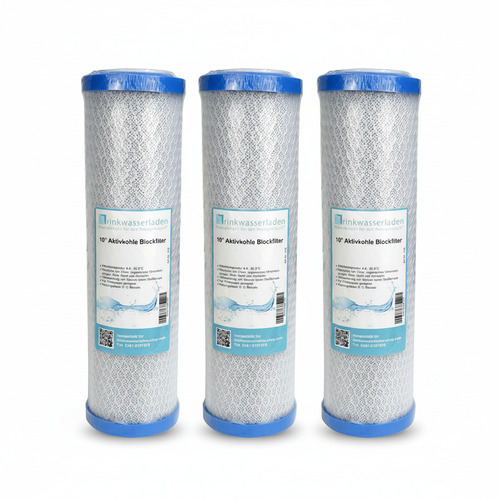 3x Aktivkohleblock 10 Ersatzfilter Trinkwasserfilter Umkehrosmose