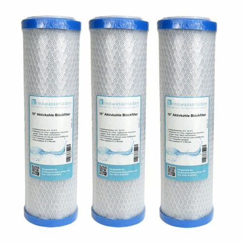 3x Aktivkohleblock 10 Ersatzfilter Trinkwasserfilter Umkehrosmose