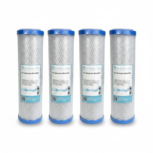 4x Aktivkohleblock 10 Ersatzfilter Trinkwasserfilter Umkehrosmose