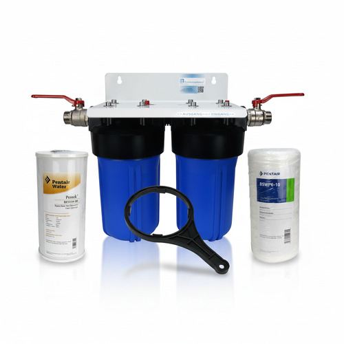 Hauswasserfilter Brunnenfilter 10 Big Blue Pentek Doppel - Sediment - Eisen