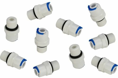 10x Fitting 1/4 Steckanschluss Steckverbinder selbstdichtend 1/4 Schlauch x 1/4 AG inkl. Sicherungsringe f�r Umkehrosmose und K�hlschrank