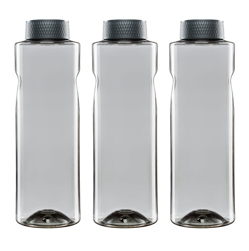 3x Kavodrink Premium Trinkflasche Wasserflasche Schwarz 0,8 L
