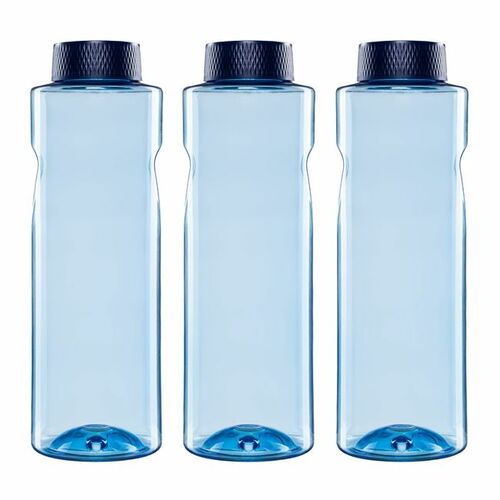 3x Kavodrink Premium Trinkflasche Wasserflasche Blau 0,8 L