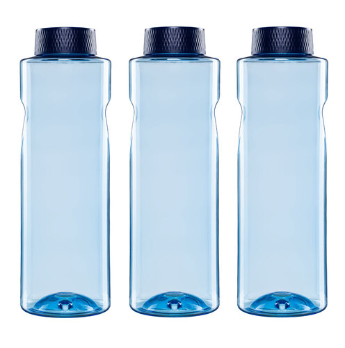 3x Kavodrink Premium Trinkflasche Wasserflasche Blau 0,8 L