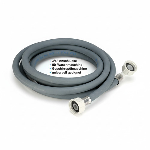 Zulaufschlauch Waschmaschine Geschirrsp�ler 3/4 Zoll Winkel/Gerade inkl. Dichtung Wasserzulaufschlauch universell verwendbar Hersteller unabh�ngig aus robustem Kunststoff (3m)