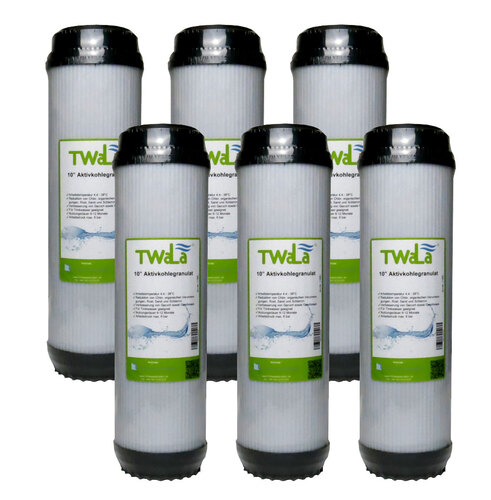 6x TWaLa 10 Aktivkohlegranulat Trinkwasser Filter f�r Umkehrosmose, Brunnenwasser Wasserfilter