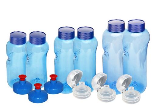 Kavodrink Tritan Trinkflaschen Premium Set 2x 1,0 + 2x 0,75 + 2x 0,5 L inkl. 3x Push-Pull & 3x Flip-Top Verschluss