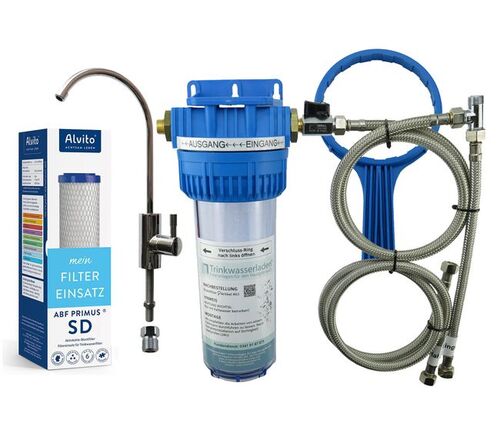 Wasserfilter VARIO-TWL Untertisch Wasserhahn komplett inkl. Filter Alvito Primus SD 0,45 m