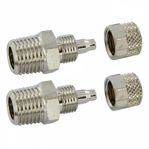Edelstahlfitting 1/4 AG auf 1/4 Schlauch mit Mutter 1 Paar