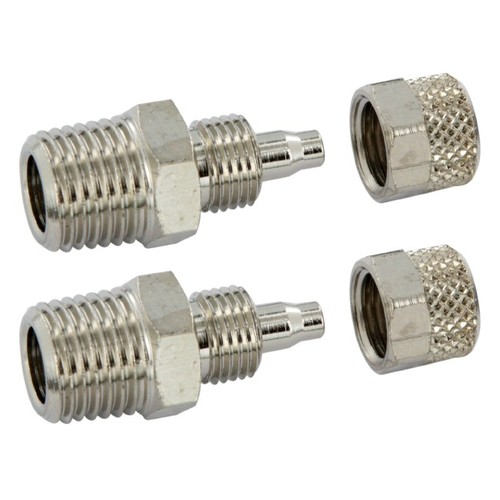 Edelstahlfitting 1/4 AG auf 1/4 Schlauch mit Mutter 1 Paar